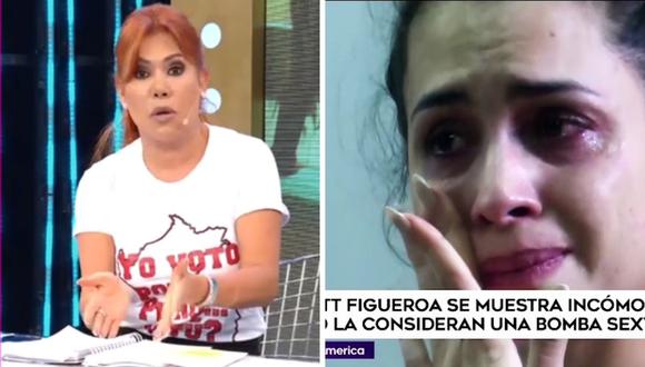 Magaly Medina señaló que Milett Figueroa no tenía talento vocal, por eso llamaba la atención sus atributos físicos. (Foto: Captura ATV y América TV)