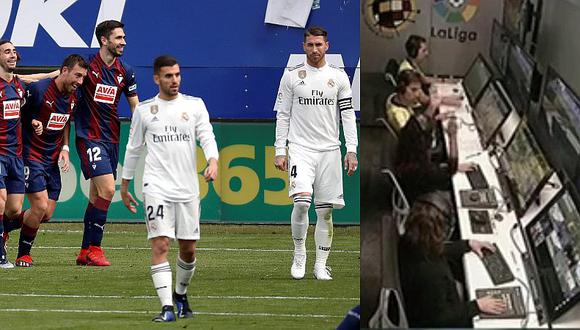 La polémica imagen de los agentes del VAR durante la goleada al Real Madrid