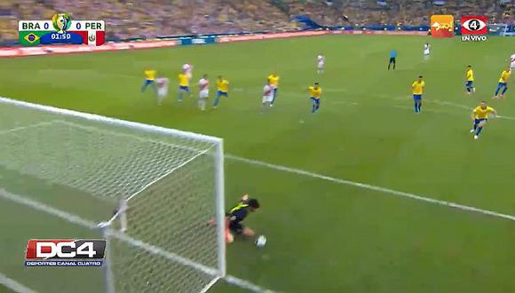 Perú vs. Brasil EN VIVO | El tiro libre de Christian Cueva que estuvo a centímetros de ser gol | VIDEO