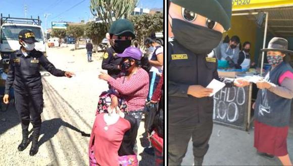 Policías iniciaron campaña de sensibilización en Huánuco frente al COVID-19. (Foto: PNP)