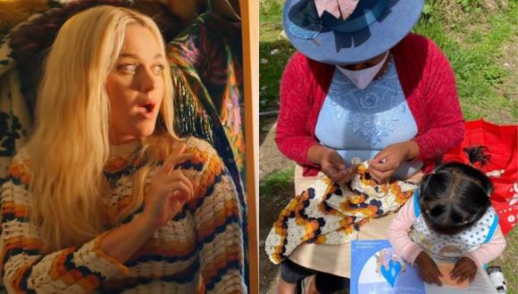 Katy Perry usó vestido tejido por artesana peruana en el video oficial de “Electric”. (Foto: Captura YouTube/@escvdo)