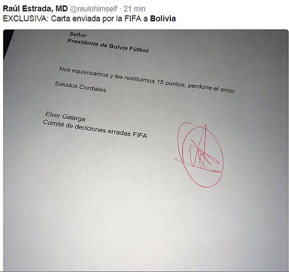 FIFA: Memes de la supuesta restitución de puntos a Bolivia [GALERÍA]