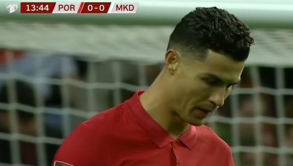 Cristiano Ronaldo pudo abrir el marcador a favor de Portugal. Foto: Captura de pantalla de ESPN.