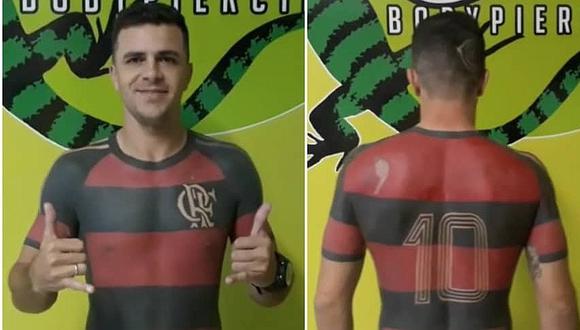 Flamengo: hincha del club de Guerrero y Trauco se tatuó la camiseta en tamaño real