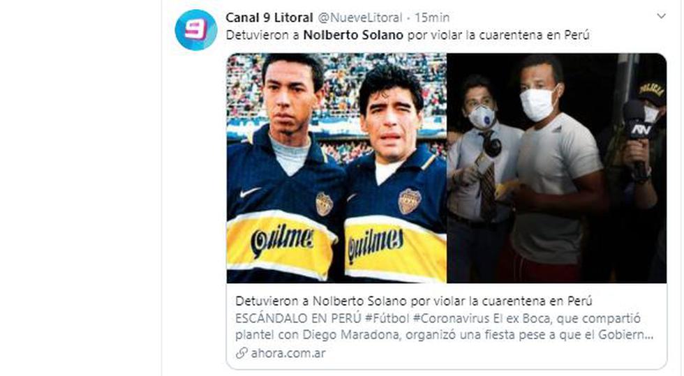 La reacción de la prensa internacional tras lo sucedido con Nolberto Solano. (Captura)