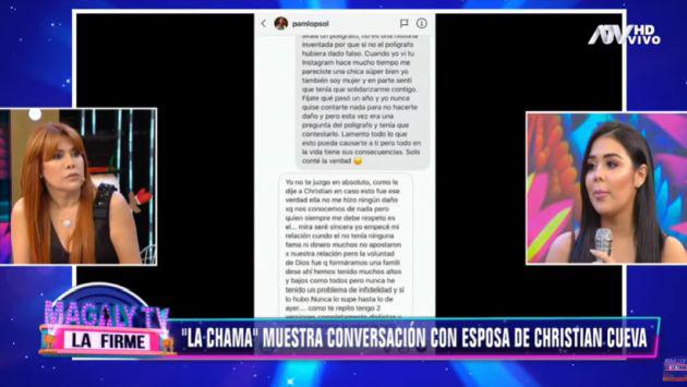 La "Chama" dice que Christian Cueva sobornó a un policía. (Imagen: ATV)