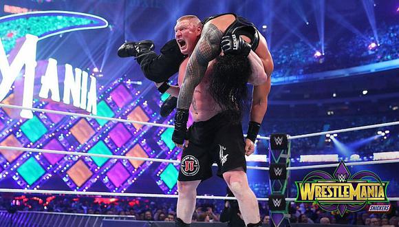 Wrestlemania 34: Brock Lesnar venció a Roman Reigns en lucha sangrienta