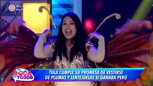 Tula Rodríguez cumple promesa y se luce bailando en lentejuelas