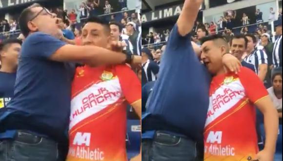 Hinchas de Alianza Lima y Sport Huancayo protagonizaron emotivo abrazo en Matute | Foto: Captura