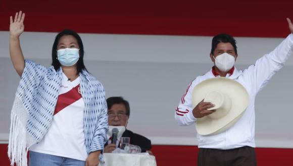 Pedro Castillo y Keiko Fujimori disputarán la segunda vuelta de las Elecciones Generales 2021. FOTO: GEC