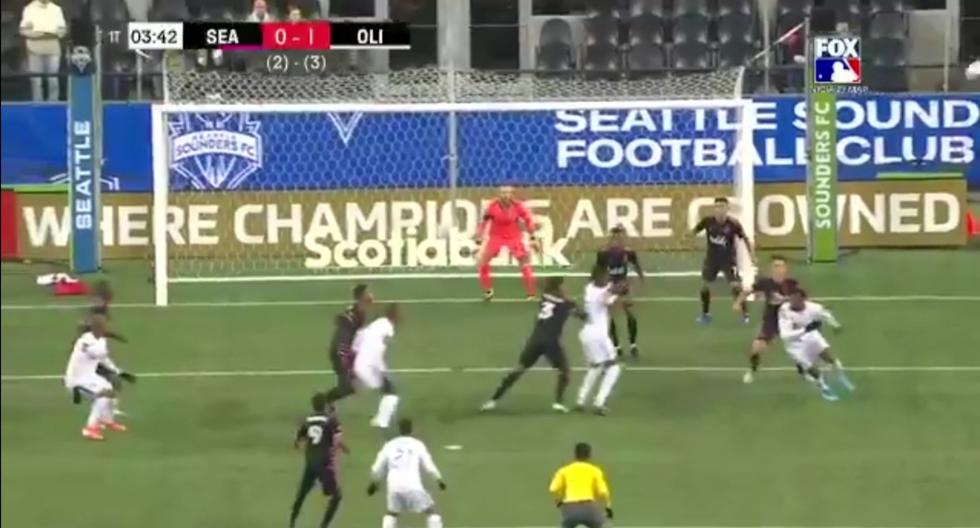Seattle Sounders vs. Olimpia: Elvin Casildo abrió el marcador por los hondureños con un potente cabezazo (VIDEO)