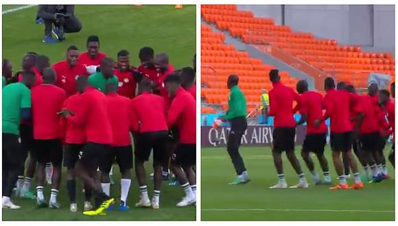 Senegal causa furor en Rusia 2018 por peculiar forma de entrenar