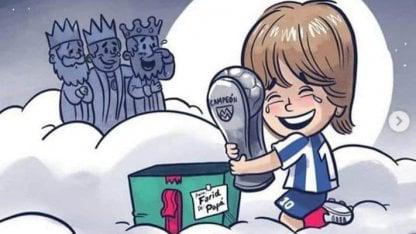 Esta es la caricatura que le dedicó Mayra a su hermano y su papá. (Foto: Instagram)