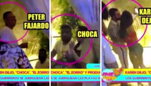 Karen Dejo, ‘Choca’ Mandros y Peter Fajardo la pasan muy bien en discoteca del sur chico. (Foto: Captura Willax).