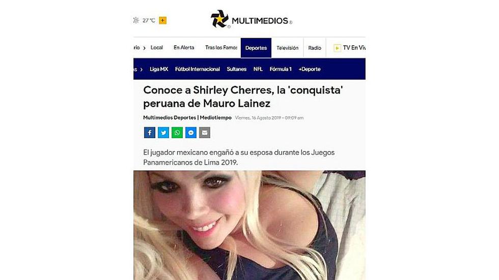 ¡Polémica en México! Así informaron los medios aztecas el 'ampay' de Shirley Cherres con Mauro Lainez | FOTOS