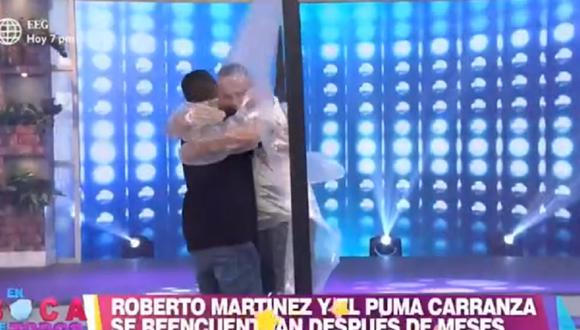 ‘Puma’ Carranza y Roberto Martínez protagonizaron emotivo abrazo en el programa "En boca de todos". (Foto: Captura América TV)