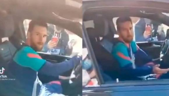 Leo Messi y su molestia con un hincha.
