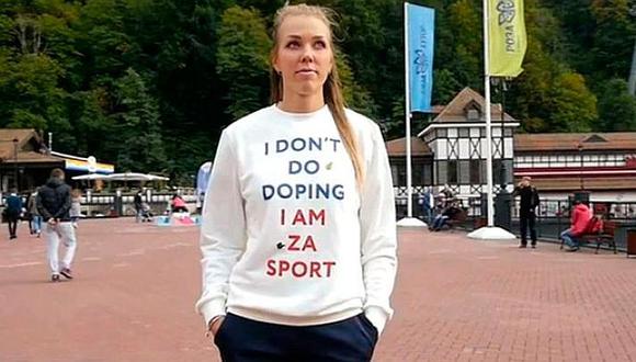 Atleta rusa posó con frase "Yo no me dopo" y dio positivo