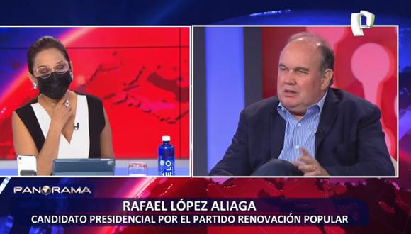Rafael López Aliaga le dijo a Rosana Cueva que se parece a Mónica Delta mientras discutían sobre la compra de vacunas. (Captura Panorama)