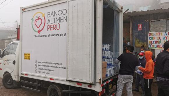 El Banco de Alimentos entregó una tonelada de productos al comedor popular Santa Teresita del Niño Jesús, del asentamiento humano El Trébol, ubicado en la zona de Pamplona Alta. (Difusión)