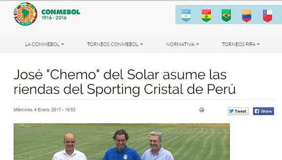 Conmebol: Destacan ingreso de 'Chemo' a Sporting Cristal