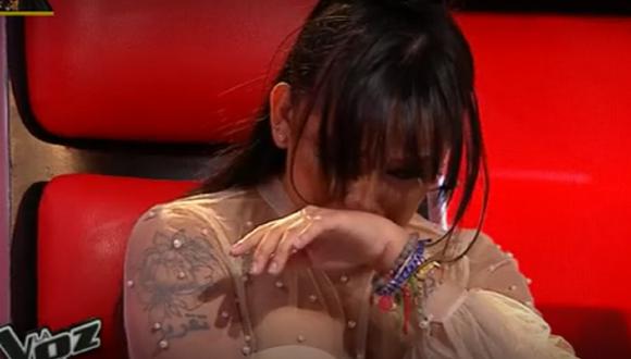 Daniela Darcourt llora en "La Voz Perú". (Foto: Captura Latina).