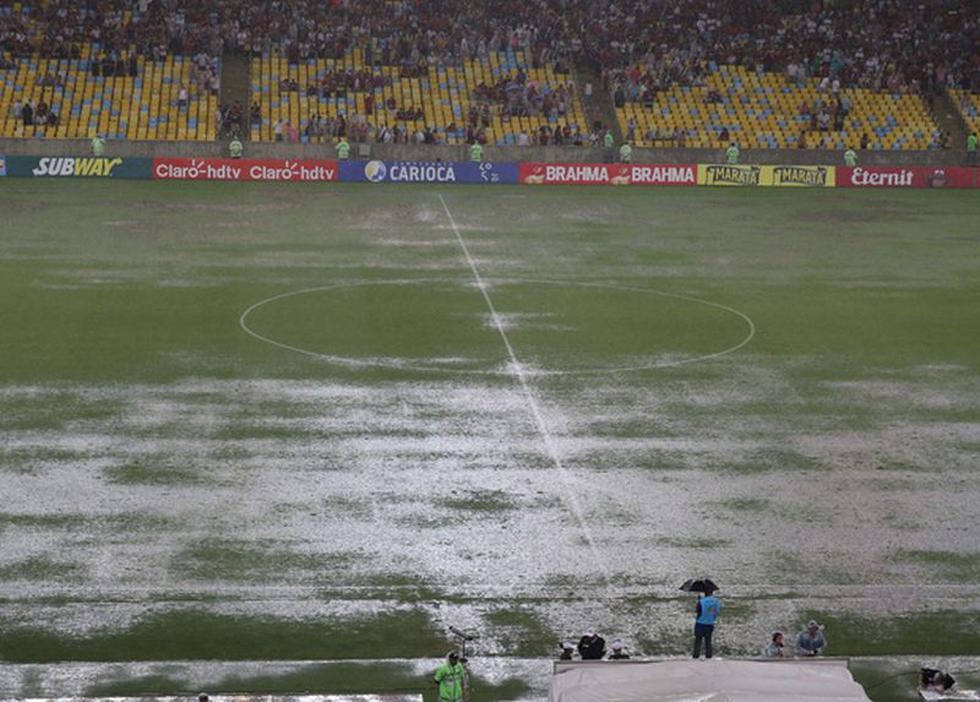 Mira la torrencial lluvia que inundó el Maracaná en pleno clásico carioca [VIDEO]