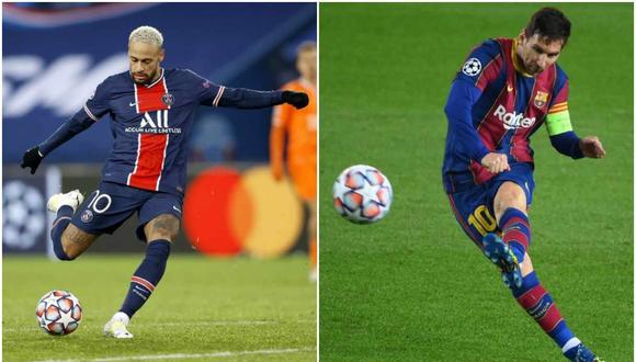 Lionel Messi y Neymar se enfrentarán en el Barcelona vs. PSG de la Champions League. (Foto: EFE / AFP)