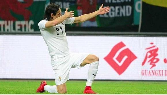 Con gol de Edinson Cavani, Uruguay ganó la final del China Cup ante Gales