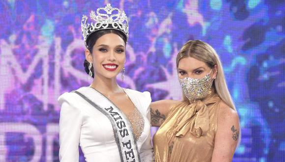 Jessica Newton a Janick Maceta tras el Miss Universo 2021.  (Foto: Organización del Miss Perú).