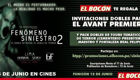 El BOCÓN te regala pases dobles para ver Fenómeno Siniestro 2