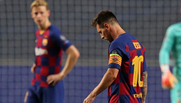 Con un fantasmal Lionel Messi, Barcelona cayó goleado por 8-2 ante Bayern Múnich en Lisboa y quedó eliminado de la Champions League. FOTO: AFP