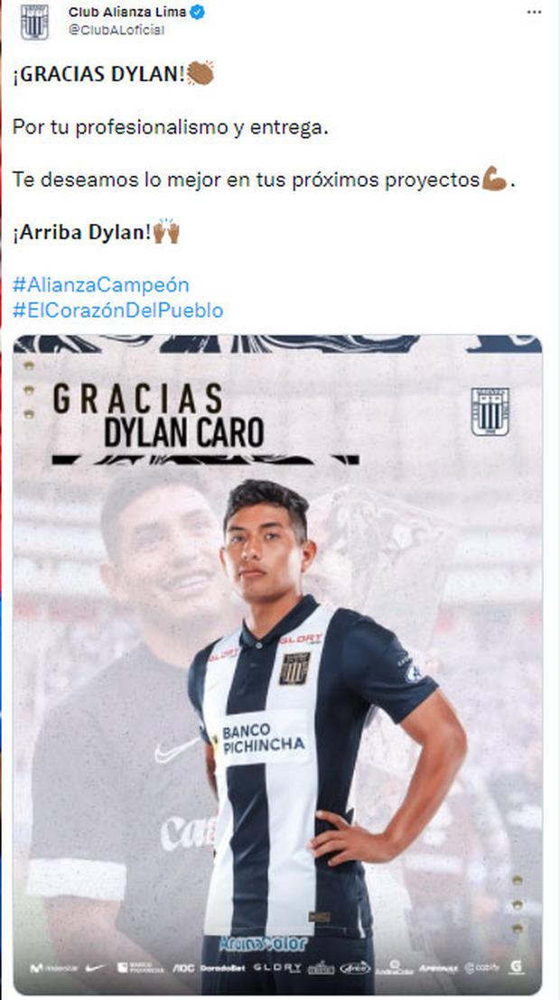 Dylan Caro jugó tres temporadas en Alianza Lima y, este año, solo jugó ante Cienciano por la última fecha de la Fase de la Liga 1 2021. Carlos Bustos prefirió a Ricardo Lagos como lateral izquierdo.