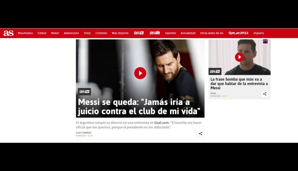 Lionel Messi anunció que seguirá en Barcelona y así reaccionaron los medios internacionales. (Foto: Captura)