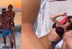 Melissa Paredes pasa tarde en la playa con Anthony Aranda y le pica una malagua: “¡Me arde!” | VIDEO
