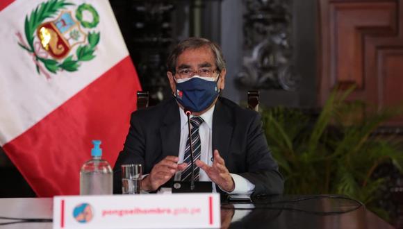 Ministro Óscar Ugarte se pronunció sobre el descenso de casos por COVID-19 en el país. (Foto: PCM)
