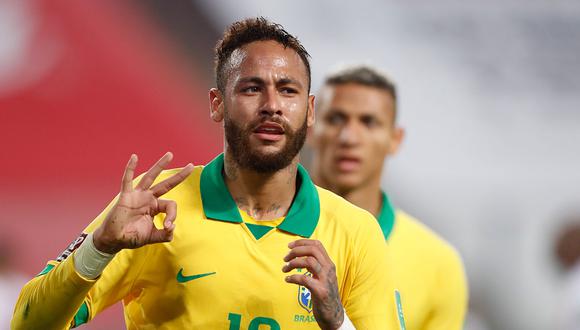 Con Hat Trick de Neymar, Brasil venció 4-2 a Perú en las Eliminatorias Qatar 2022 jugado en Lima. (Foto AFP)
