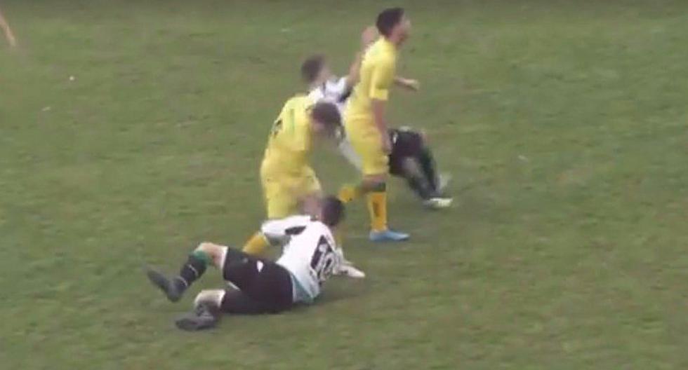 brutal batalla campal se desató en partido del fútbol argentino video