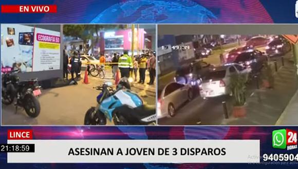 El crimen ocurrió en el cruce del jirón Bernardo Alcedo y la avenida Arequipa, en los alrededores de la zona de Risso, en Lince. (Foto: 24 Horas)