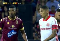 Internacional vs. Tolima: Paolo Guerrero tuvo la primera de peligro con potente cabezazo | VIDEO