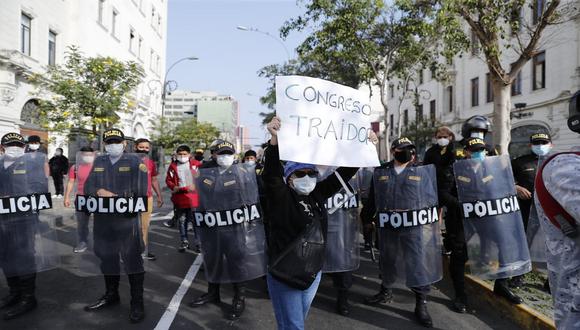 Protestas se realizar en Lima y otras regiones del país en contra de la vacancia de Martín Vizcarra y asunción se Manuel Merino. (Foto: Renzo Salazar/GEC)