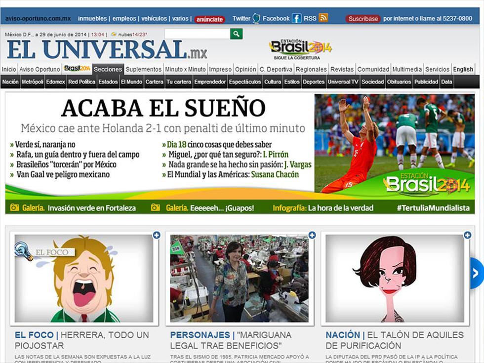 Mundial Brasil 2014: Así informo la prensa mexicana la dolorosa caída de México ante Holanda [FOTOS]