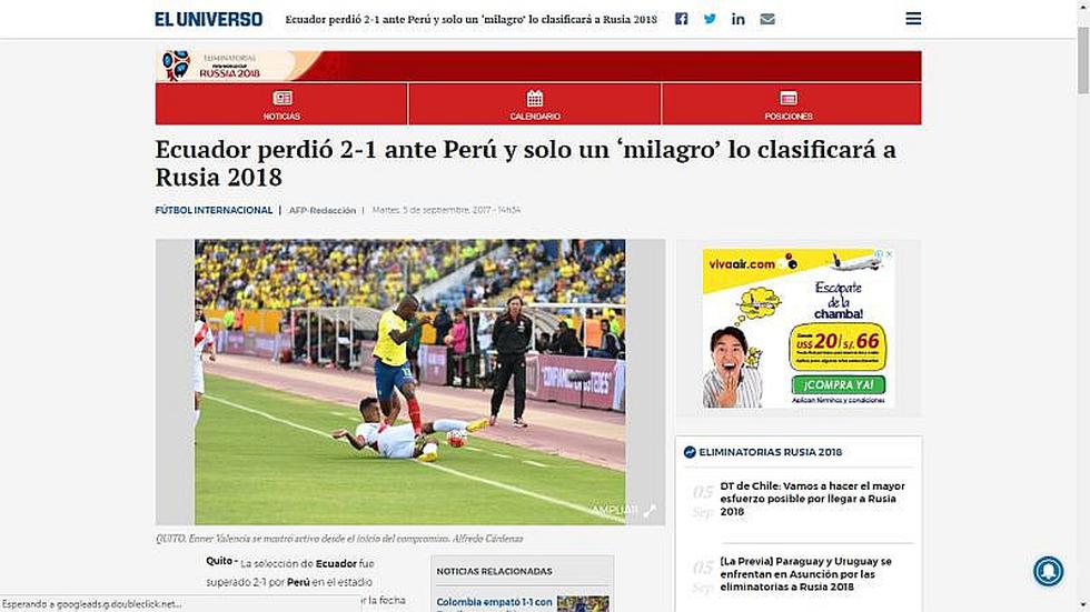 Selección peruana: Así informó prensa mundial el triunfo ante Ecuador