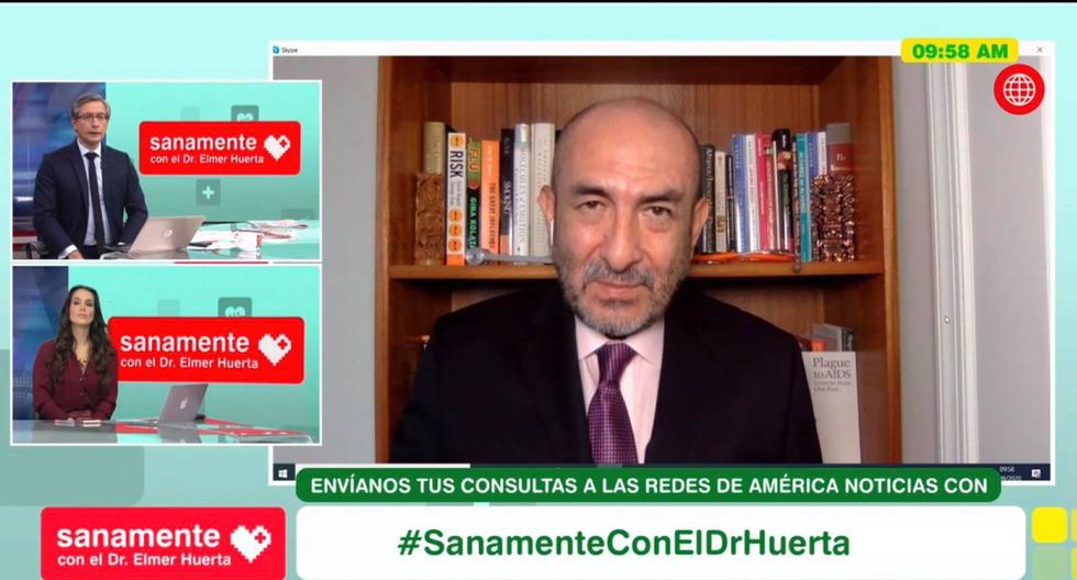 El doctor Elmer Huerta se pronunció sobre la interrupción de AstraZeneca en ensayos de su potencial vacuna contra el coronavirus. (Captura de video/AméricaTV).