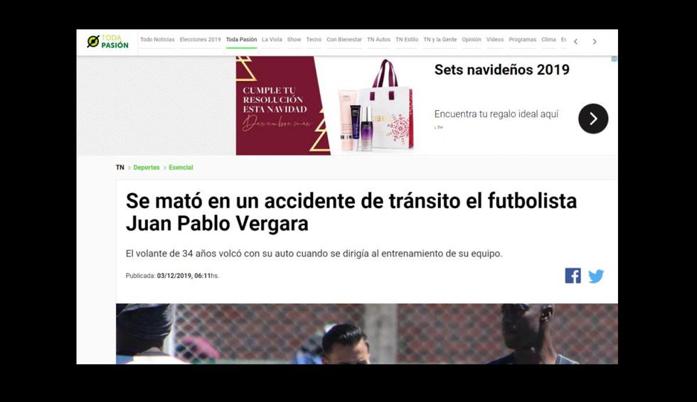 Así informó la prensa mundial sobre la muerte de Vergara.