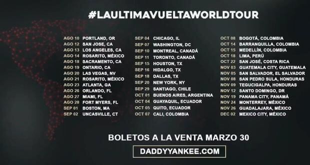 Fechas de la gira de despedida de Daddy Yankee. (Imagen: Daddy Yankee)