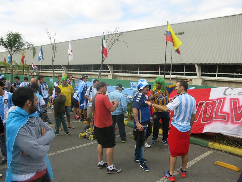 Mundial Brasil 2014: Argentinos ya se hacen sentir en el Arena Corinthians [FOTOS]
