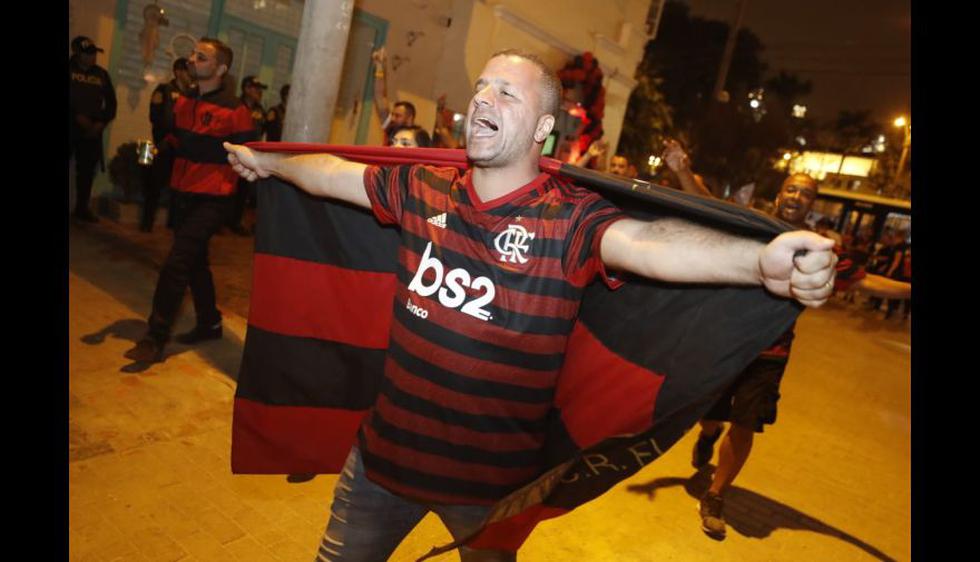 El festejo de los hinchas del Flamengo tras el título de la Copa Libertadores 2019.  (Cesar Campos / GEC)