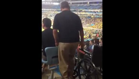 Mundial Brasil 2014: Hincha se hace pasar por discapacitado para ver el Francia vs Ecuador [VIDEO]