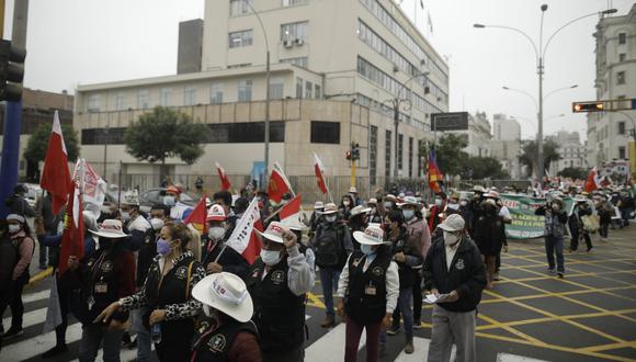 Simpatizantes de Fuerza Popular y Perú Libre realizan convocatoria a movilizaciones en Lima. (Foto: GEC)